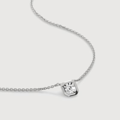 Sterling Silver Asscher Diamond Chain Necklace Lab Grown Diamond