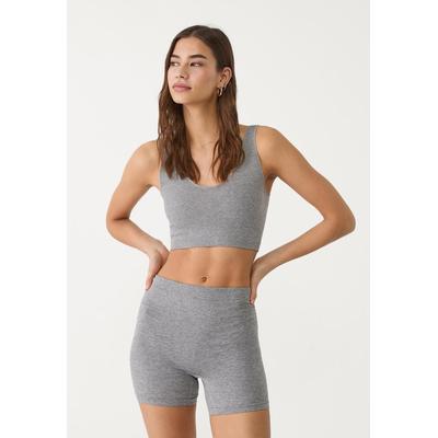 Stradivarius Basic seamless shorts Grey melange M