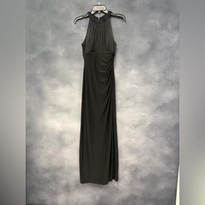 Ralph Lauren Dresses | Black Evening Gown. Halter Top W/ Sequins. Calvin Klein. Size 6p. | Color: Black | Size: 6p