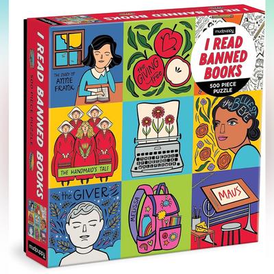 Anthropologie Games | 2/$25 Puzzle Read Banned Books | Color: Green/Red | Size: 500 Pcs