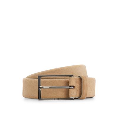 Ledergürtel BOSS "Calindo", Damen, Gr. 100, beige, Leder, unifarben, elegant, Gürtel, aus Veloursleder mit Logo-Schliesse aus Metall Image