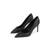 High-Heel-Pumps TOMMY HILFIGER "ESSENTIAL POINTED PUMP", Damen, Gr. 41, schwarz, Leder, elegant, Schuhe, Stilettoabsatz, Abendschuh, Partyschuh in schmaler Form