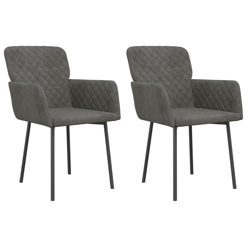 vidaXL Esszimmerstühle 2 Stk. Dunkelgrau Samt Image