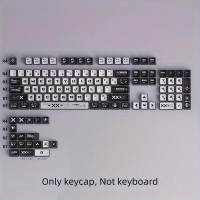 TEMU Oem Pbt Keycap Set, Themed Sublimation, 4-sided , Compatible With 6.25u 61 68 75 84 87 98 99 104 108, Polyethylene Terephthalate Material, , Oem Height