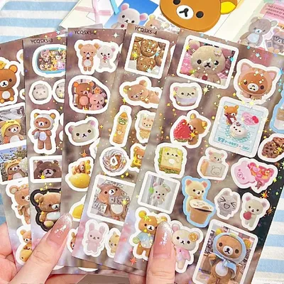 Rilakkuma Kunstdruckpapier, Flash-Folie, Schneidfolie, Aufkleber, Papier, Ausweis, Fotoaufkleber, Image