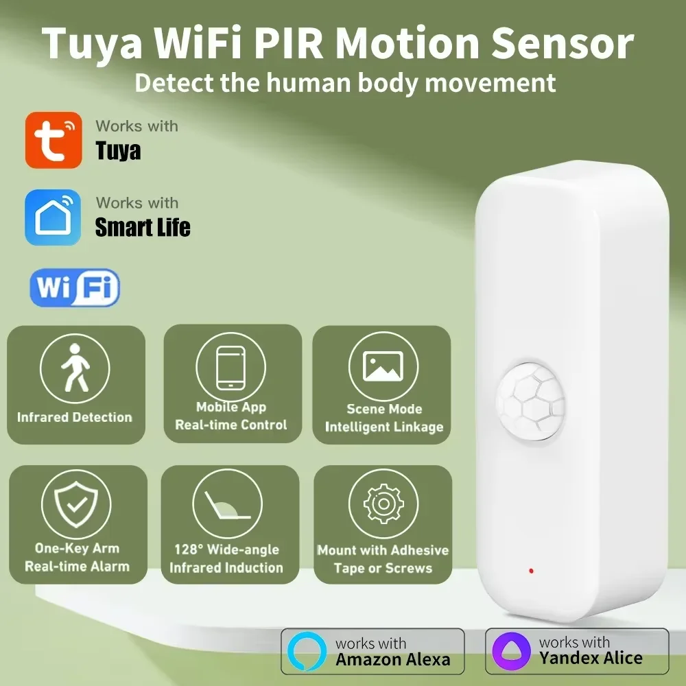 Tuya WiFI PIR Motion Sensor Smart Menschlichen Körper Smart Home Sensor APP Fernbedienung Smart Leben Für Smart Home Arbeit Mit Alexa Image
