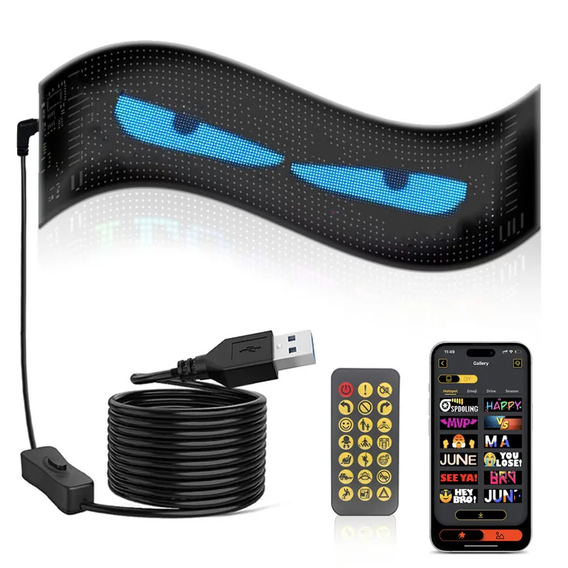 Auto Scrolling Werbung Display programmier bare USB-App-Steuerung anpassbare DIY Bluetooth RGB LED-Zeichen Text muster Animation 5V Image