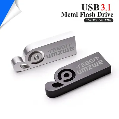 Mini-USB-Stick-Speicher 16 GB 32 GB 64 GB 128 GB USB 3.1 Hochgeschwindigkeits-USB-Stick aus Metall Image