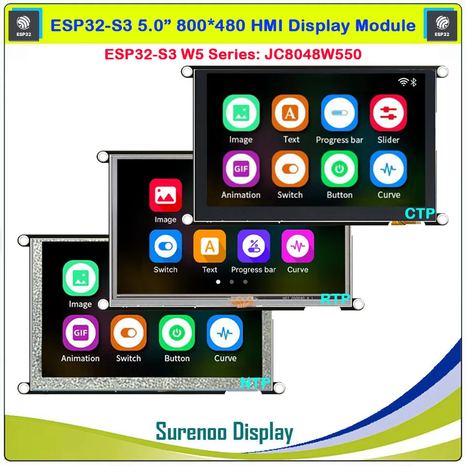 Guition HMI W5 ESP32-S3-N16R8 JC8048W550 5,0 Zoll IPS 800*480 LCD Display Modul Touchscreen WIFI Bluetooth PSRAM FLASH Image
