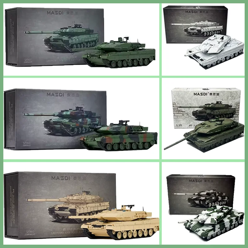 MASSDI 1/64 Leopard 2A6 Kampfpanzer Legierung Militär Modell Auto Ornament Souvenir Display Sammlung Hobby Geschenk Image