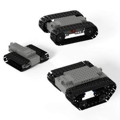 Technical Electric Building Block Mecanum Wheels Omnidirectional 4WD Car Tracked Tank Excavator Chassis Power RC Toys for Kids