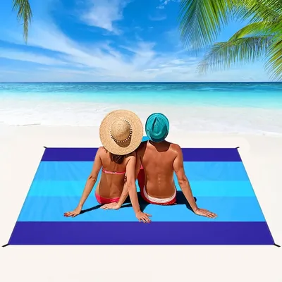 Beach Blanket, Waterproof and Sandproof Large 2-3 Adult Light Picnic Mat Travel Camping Hiking Beach Blanket