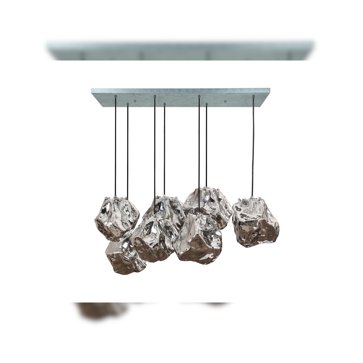 KAWOLA Hängeleuchte EDESSA Hängelampe 7-flammig Glas silber Image