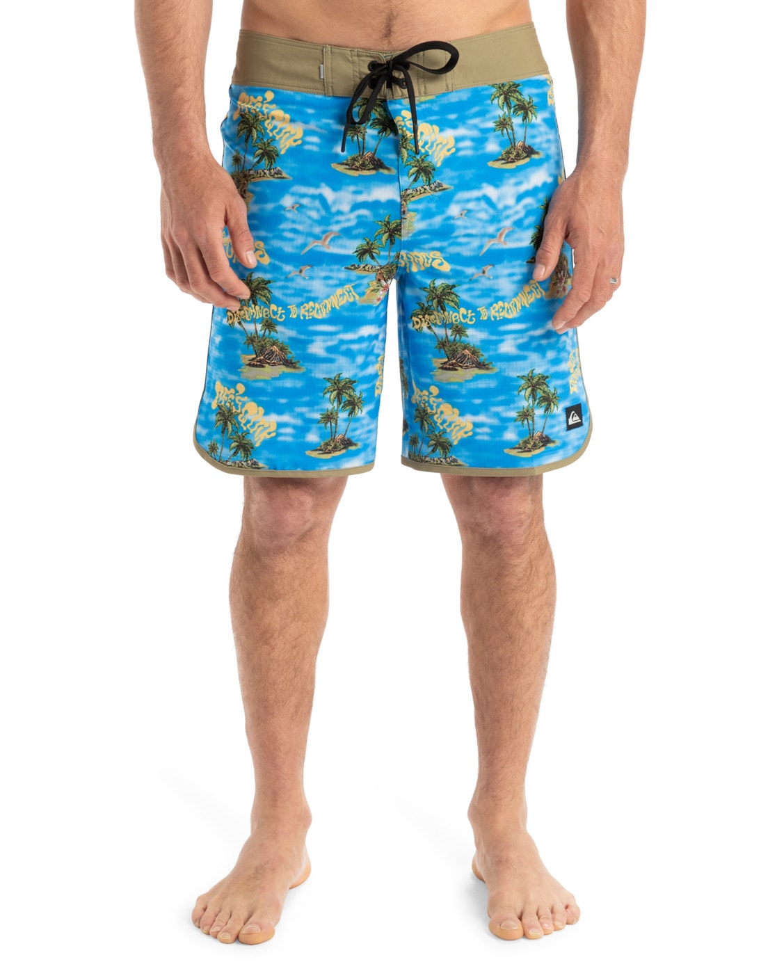 Boardshorts QUIKSILVER "Highline Scallop 19", Herren, Gr. 32M, blau (coronet blau naturama), 88% Polyester, 12% Elasthan, Hosen Image