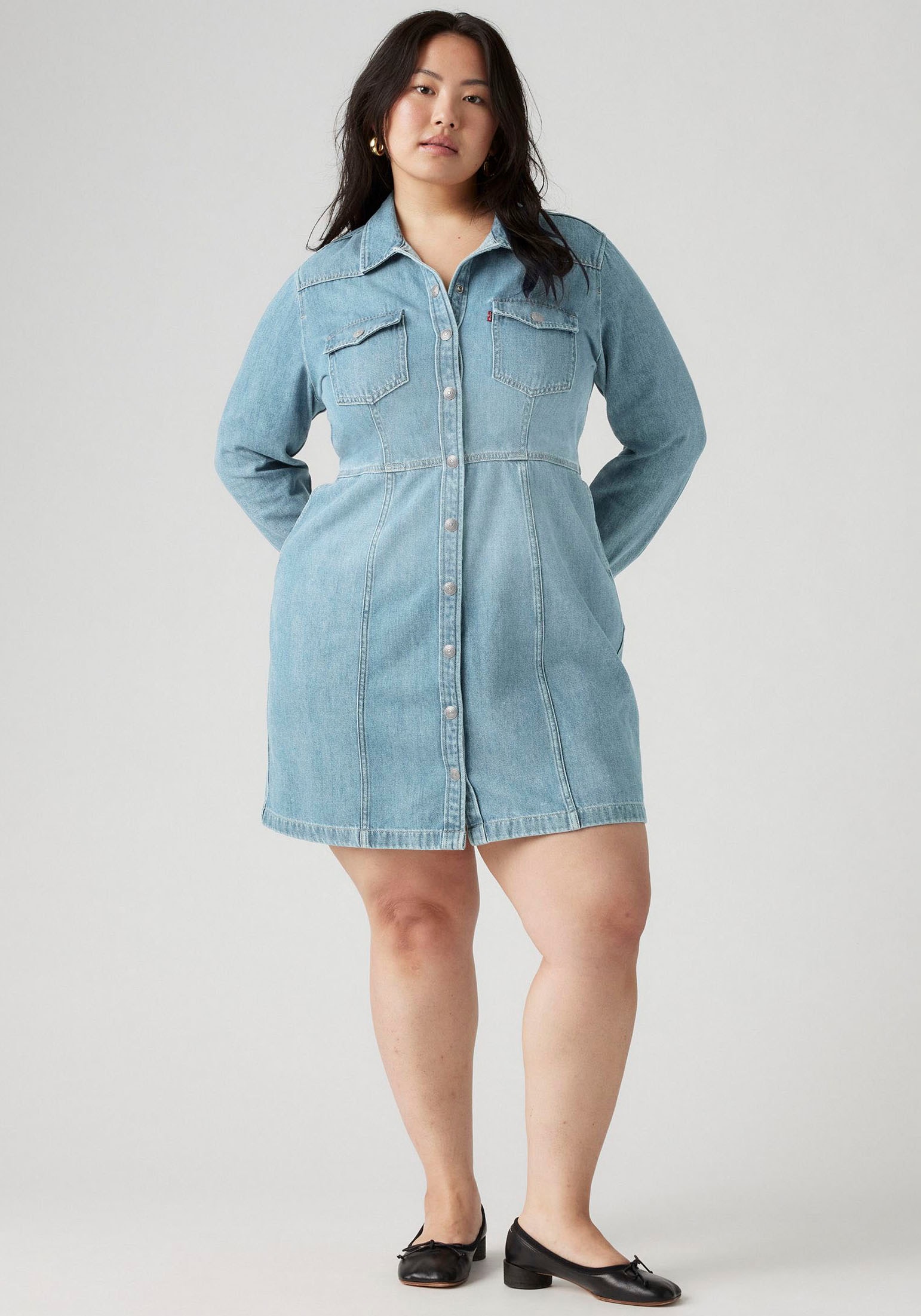 Jeanskleid LEVI'S PLUS, Damen, Gr. XL (46/48), N-Gr, plant pause, Denim/Jeans, Obermaterial: 76% Baumwolle, 24% Polyester, Modisch, Kleider, aus klassischem Baumwolldenim Image