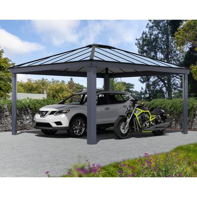 Doppelcarport PALRAM - CANOPIA "Colorado", grau (anthrazit), H: 207cm, Carports, 100% UV-geschützt