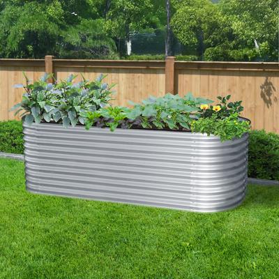 Hochbeet KONIFERA "bodenloses Gartenbeet aus verzinktem Stahl", silber (silberfarben), B:240cm H:82cm T:80cm, Stahl, Pflanzgefäße, witterungsbeständig, BxTxH: 240x80x82 cm Image