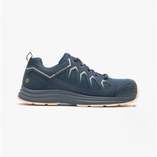 Skechers 200127EC/NVTN Malad II Mens Safety Trainers Navy/tan - Blue - Size UK 7.5 | Skechers Sale | Discount Designer Brands