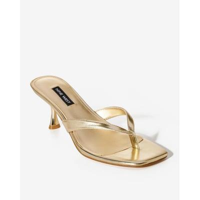 Boston Proper - Gold Yellow - Square Toe Thong Heel - 8.0