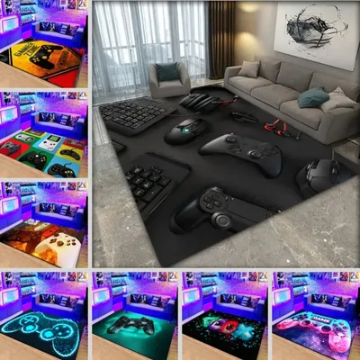 3D Game Console Controller Carpet for Living Room Children's Bedroom Crawling Mat Non-Slip E-sports