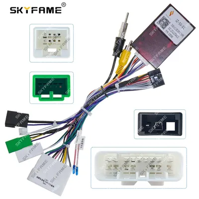 SKYFAME Car 16pin Wiring Harness Adapter Canbus Box Decoder Android Radio Power Cable For Isuzu