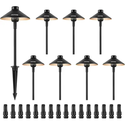 8 Pack Low Voltage Landscape Path Lights, 3W 210LM 12V-24VAC/DC Outdoor LED Pathway Lighting