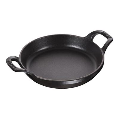 Staub 25 oz. Black Enameled Cast Iron Round Gratin / Roasting Dish 1004112