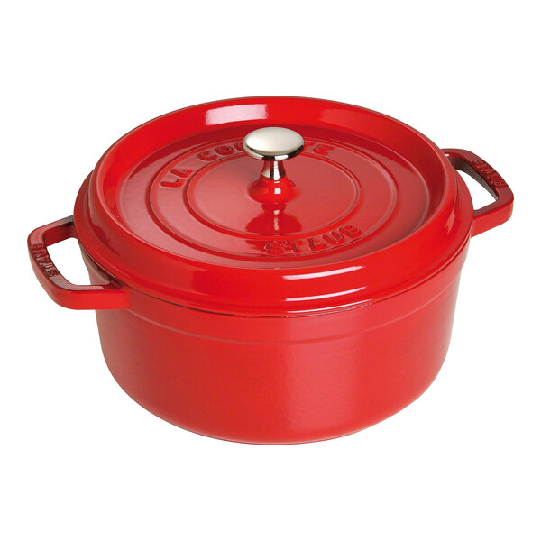 Staub 4 Qt. Cherry Enameled Cast Iron Dutch Oven 1004214