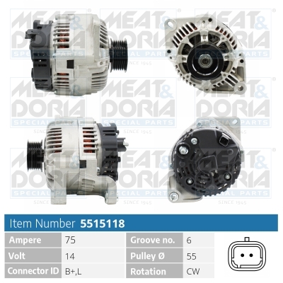 MEAT & DORIA Generator 5515118 14V 75A für RENAULT 7700105333 8200690195 Image