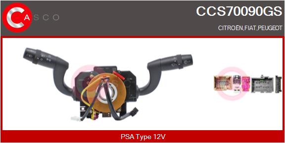 CASCO Lenkstockschalter 12V für CITROËN/PEUGEOT FIAT 1647648980 1612104180 735643392 CCS70090GS