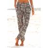 Strandhose S.OLIVER, Damen, Gr. 46, N-Gr, blau (marine, bedruckt), Jersey, Obermaterial: 100% Viskose, casual, figurumspielend lang, Hosen, mit Alloverprint und Taschen, Stoffhose, Sommerhose, elastisch