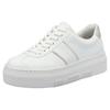 Plateausneaker RIEKER, Damen, Gr. 39, silber (weiß, silberfarben), Lederimitat, sportlich, Schuhe, Schnürschuh, Halbschuh, Freizeitschuh mit gepolstertem Schaftrand