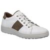 Sneaker JOSEF SEIBEL "Maddox 04", Herren, Gr. 44, grau (weiß, taupe), Leder, kontrastfarbene Details, sportlich, Schuhe, Schnürschuh, Freizeitschuh, Komfortschuh mit Lederinnensohle