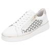 Plateausneaker REMONTE, Damen, Gr. 36, gold (weiß, goldfarben), Leder, Lederimitat, kontrastfarbene Details, sportlich, Schuhe, Freizeitschuh, Schnürer, Halbschuh mit Perforation