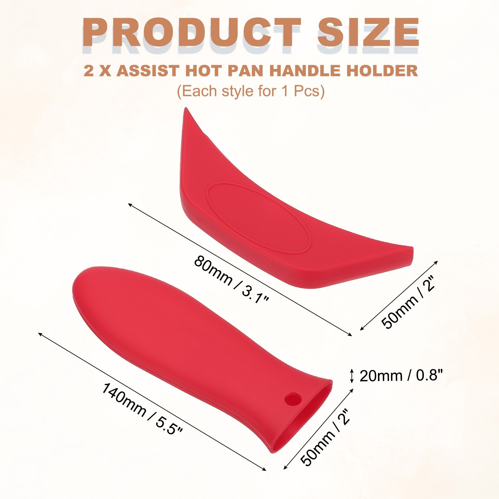 2 Pcs Silicone Assist Hot Pan Handle Holder, Non-Slip