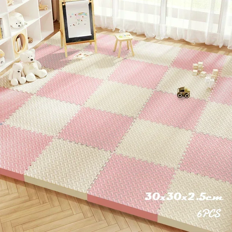 6 Stücke 2,5 cm Verdickung Baby Interaktive Spiel Teppich Anti-rutsch und Stoßfest Wohnzimmer und Schlafzimmer Matte Kinderzimmer Teppich