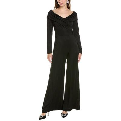 Viscose-Cotton Crossover Bodice Jumpsuit - Black - Diane von Furstenberg Jumpsuits