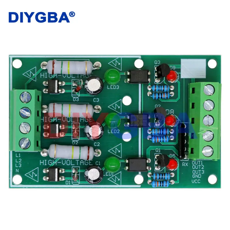 3CH 3 Kanal AC 220 V Optokoppler Isolation Board Modul Isolierte Board Test Modul Kein PCB Halter AC Erkennung Image