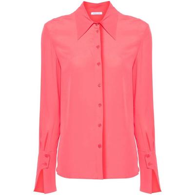 Straight-Collar Crepe Shirt - Pink - Patrizia Pepe Tops