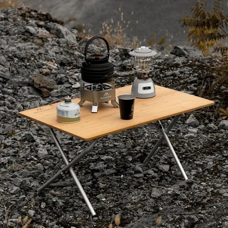 MOUNTAINHIKER Outdoor Camping Bamboo 2/3 Klapptisch Tragbare schnelle Lagerung Klappschreibtisch Outdoor Esstisch Picknick BBQ Tisch