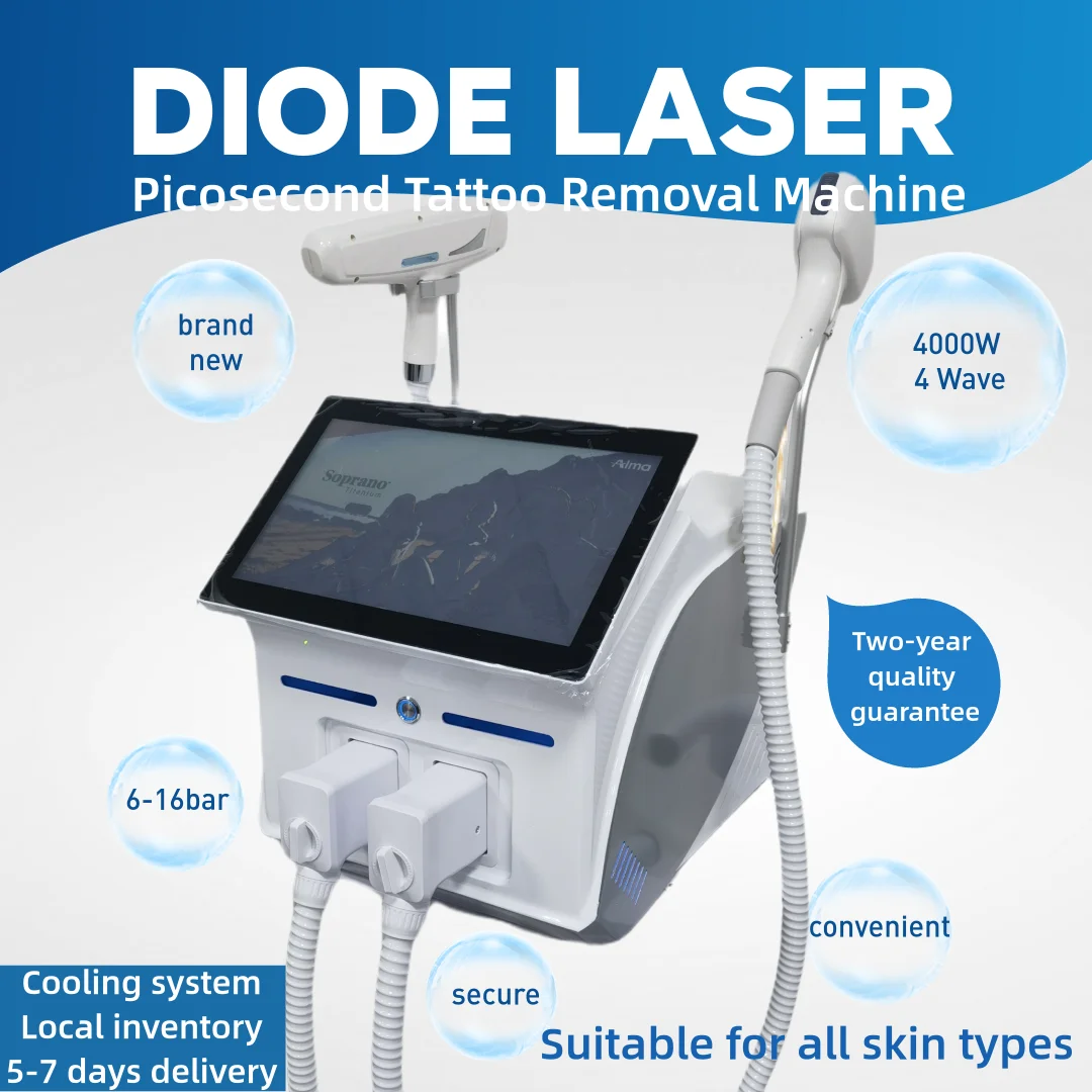 4000 W 2025 NEUE 2 IN 1 Sopran Titan Eis Platin Diode 755 808 1064 nm 4 Wellenlänge Laser Haar Entfernung maschine Schmerzlos Image