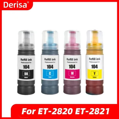 1 Satz 104 Premium Nachfülltinte für Epson Ecotank ET-1810 ET-2710 ET-2711 ET-2712 ET-2714 ET-2715 ET-2820 ET-2821 ET-2825 ET-2826