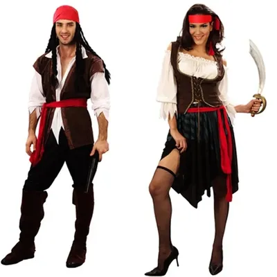 Männer Frauen Weibliche Karibik Piraten Kapitän Kostüm Halloween Cosplay Anzug Frau Gothic Image