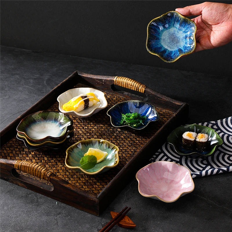 Schönheit Keramik Sauce Gericht Japanische Kleine Gewürz Platten Schüssel Tisch Service Sojazin Sushi Gerichte Hot Pot Dipping Großhandel Image