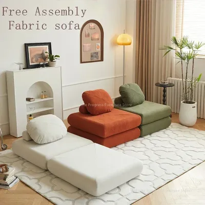 Fabric Sofa Living Room Single Sofa Sofa Bed Creative Living Furniture Small Living Room Foldable Dual-use Folding Sofa Bed