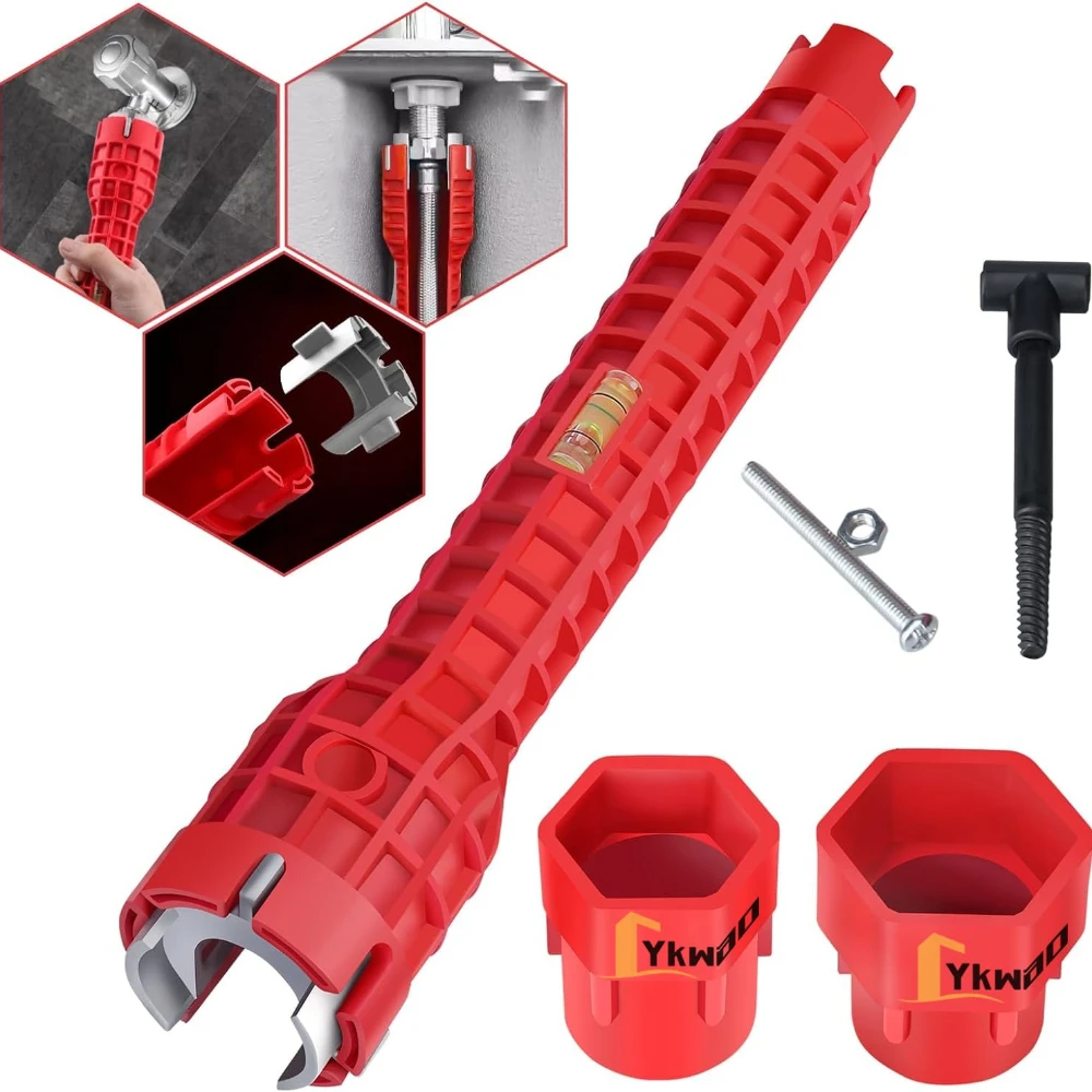 14-in-1-Multifunktions-Wasserhahn-Waschbecken-Installer, Schraubenschlüssel, Sanitär-Werkzeug, Wasserrohr-Schraubenschlüssel für die Reparatur von Wasserrohren in der Küche und Badezimmer