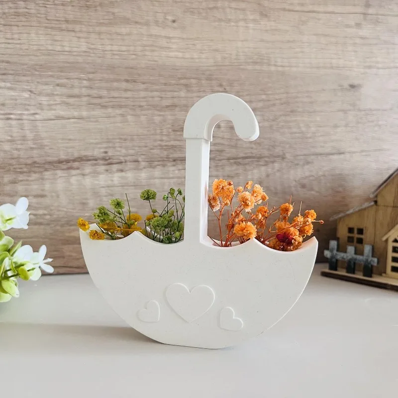 Regenschirm Form Silikon Form Regenschirm Blumentopf Ornament Gips Beton Formen Getrocknete Blume Lagerung Box Harz Form Wohnkultur Image