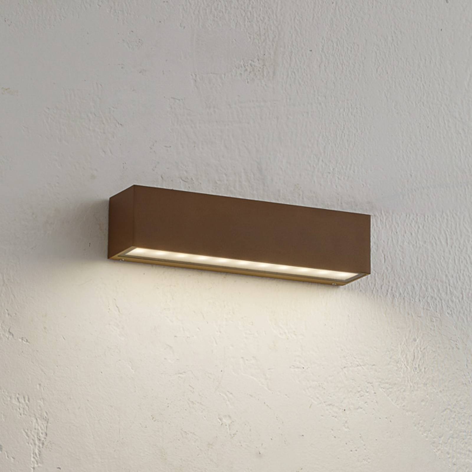 LED Aussenwandleuchte Lengo Lucande, braun / rost, Aluminium, Modern, LED Wandleuchte außen