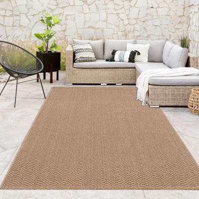 Paco Home - Outdoor Indoor Loop Teppich Wetterfest Terrasse Küche Natur weiche Struktur Beige Image