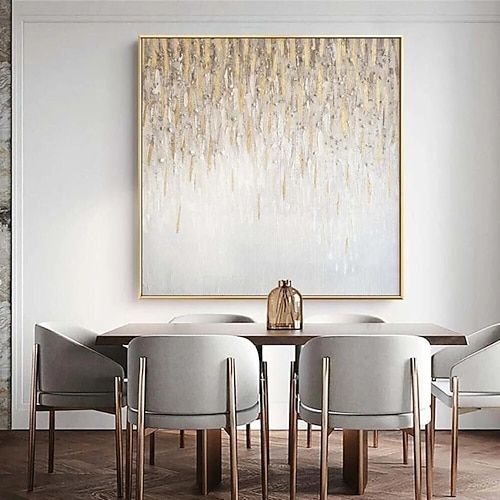 Ölgemälde, handgefertigt, minimalistisches goldenes abstraktes Gemälde, extragroße handgefertigte Wandkunst, goldenes Landschaftsgemälde auf Leinwand, große Wandkunst, abstraktes Gemälde für Image